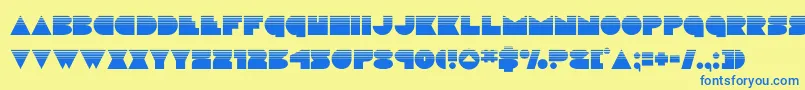 discodeckhalf Font – Blue Fonts on Yellow Background
