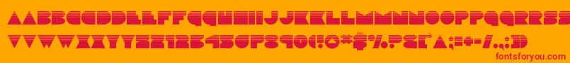 discodeckhalf-Schriftart – Rote Schriften auf orangefarbenem Hintergrund