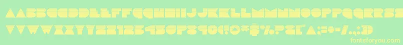 フォントdiscodeckhalf – 黄色の文字が緑の背景にあります