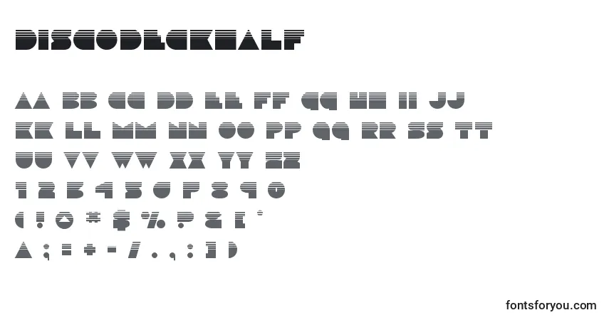 A fonte Discodeckhalf (125178) – alfabeto, números, caracteres especiais