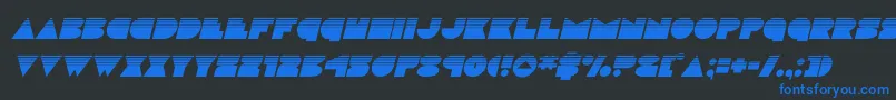 discodeckhalfital Font – Blue Fonts on Black Background