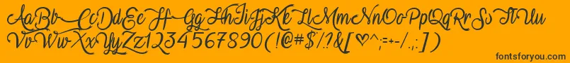 VampireCalligraphyTtf Font – Black Fonts on Orange Background