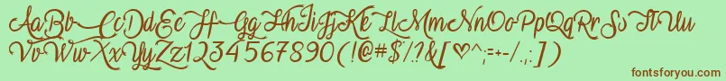 VampireCalligraphyTtf Font – Brown Fonts on Green Background