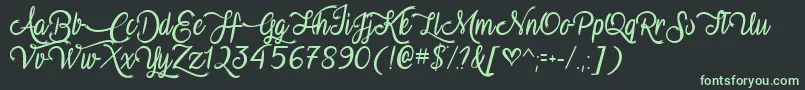 VampireCalligraphyTtf Font – Green Fonts on Black Background