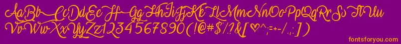VampireCalligraphyTtf Font – Orange Fonts on Purple Background