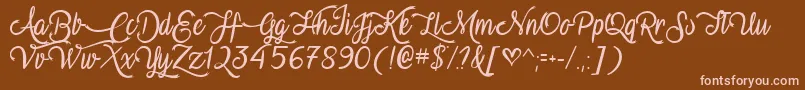 VampireCalligraphyTtf Font – Pink Fonts on Brown Background