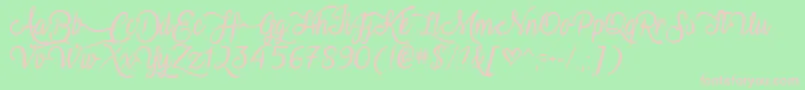 VampireCalligraphyTtf Font – Pink Fonts on Green Background