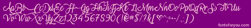 VampireCalligraphyTtf Font – Pink Fonts on Purple Background