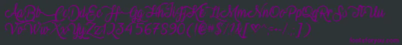 VampireCalligraphyTtf Font – Purple Fonts on Black Background