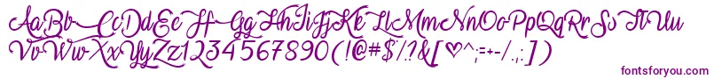 VampireCalligraphyTtf Font – Purple Fonts on White Background
