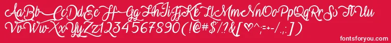 VampireCalligraphyTtf Font – White Fonts on Red Background