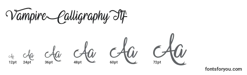 VampireCalligraphyTtf Font Sizes