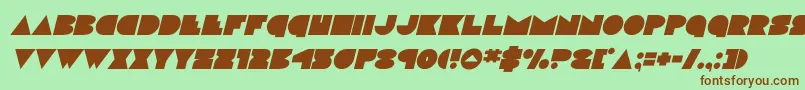 Fonte discodeckital – fontes marrons em um fundo verde