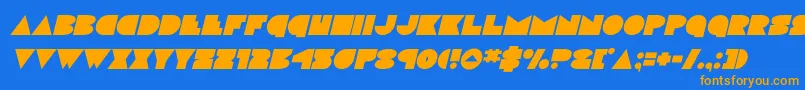 discodeckital-Schriftart – Orangefarbene Schriften auf blauem Hintergrund