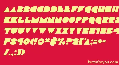 discodeckital font – Yellow Fonts On Red Background