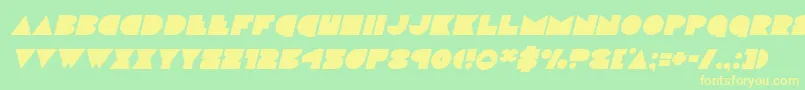 フォントdiscodeckital – 黄色の文字が緑の背景にあります