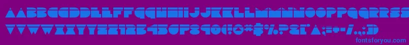 フォントdiscodecklaser – 紫色の背景に青い文字