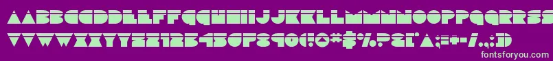 フォントdiscodecklaser – 紫の背景に緑のフォント