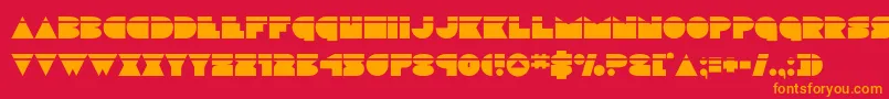discodecklaser-Schriftart – Orangefarbene Schriften auf rotem Hintergrund