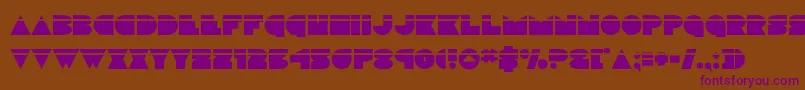 discodecklaser-Schriftart – Violette Schriften auf braunem Hintergrund