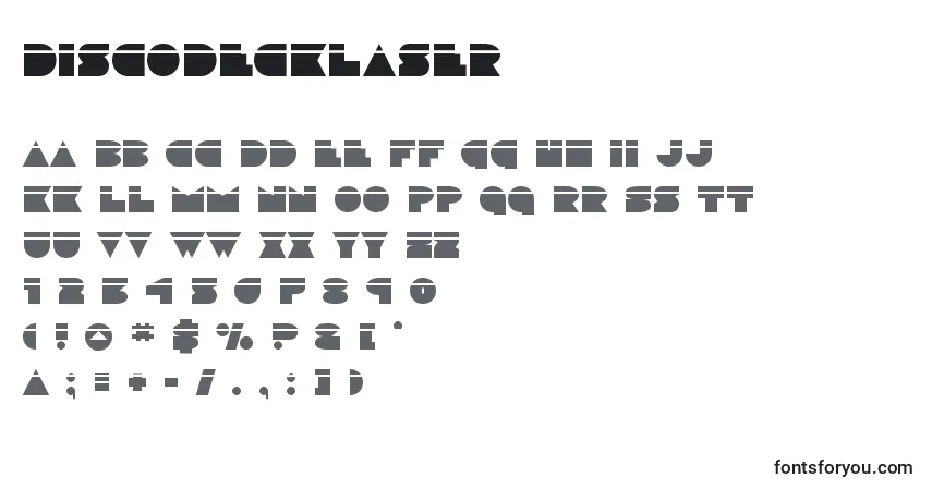 Schriftart Discodecklaser (125184) – Alphabet, Zahlen, spezielle Symbole