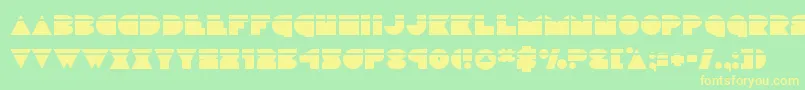 フォントdiscodecklaser – 黄色の文字が緑の背景にあります