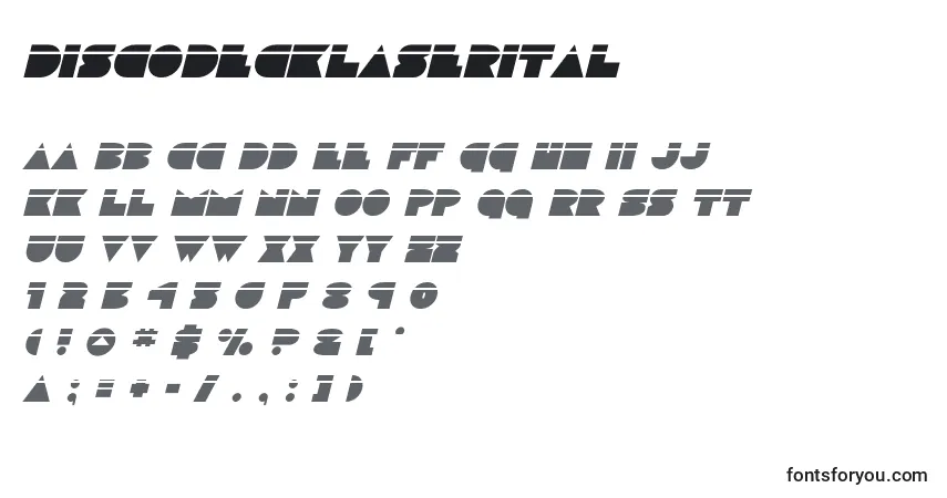 Czcionka Discodecklaserital (125185) – alfabet, cyfry, specjalne znaki