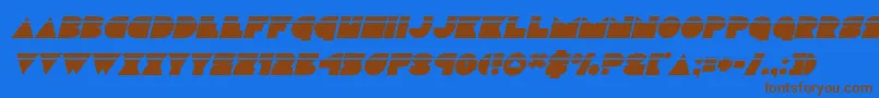 discodecklaserital Font – Brown Fonts on Blue Background