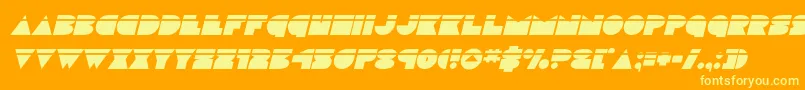 discodecklaserital Font – Yellow Fonts on Orange Background