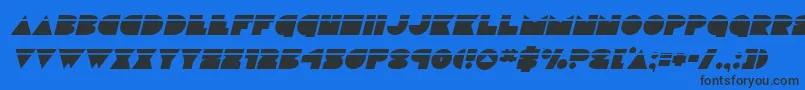 discodecklaserital Font – Black Fonts on Blue Background