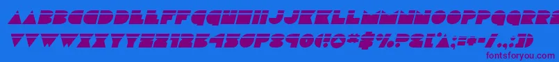 discodecklaserital Font – Purple Fonts on Blue Background