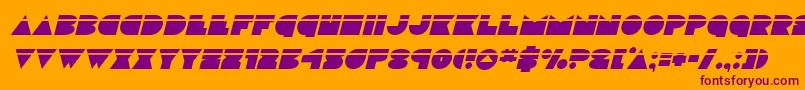 discodecklaserital Font – Purple Fonts on Orange Background