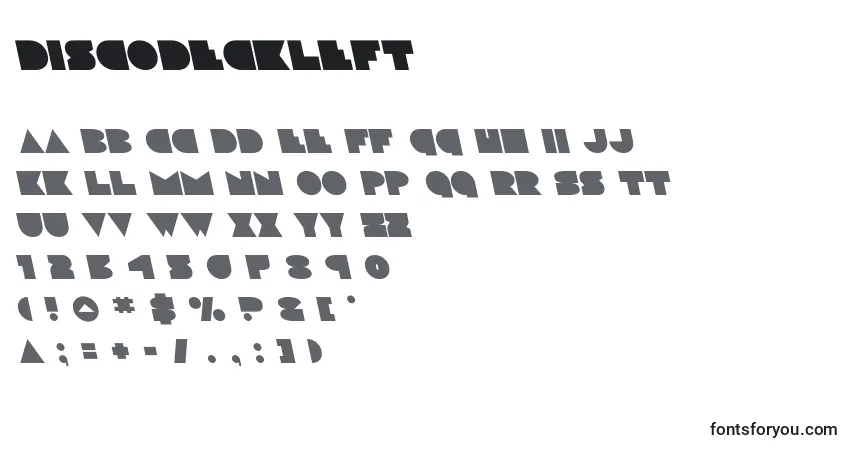 A fonte Discodeckleft (125187) – alfabeto, números, caracteres especiais