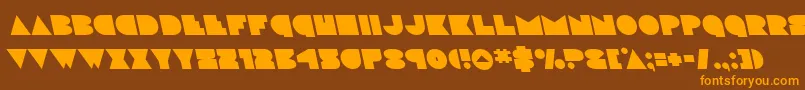 discodeckleft-Schriftart – Orangefarbene Schriften auf braunem Hintergrund