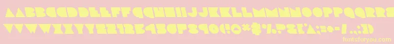 discodeckleft-Schriftart – Gelbe Schriften auf rosa Hintergrund