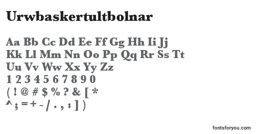 Fuente Urwbaskertultbolnar - alfabeto, números, caracteres especiales