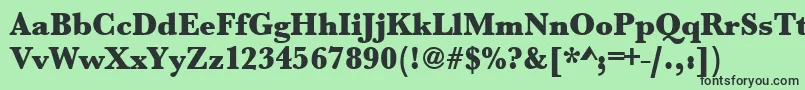 フォントUrwbaskertultbolnar – 緑の背景に黒い文字