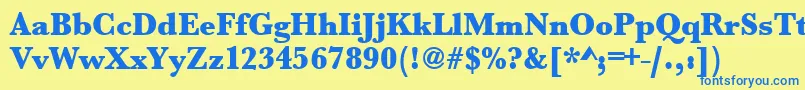 Urwbaskertultbolnar Font – Blue Fonts on Yellow Background