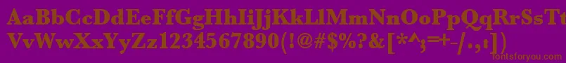 Urwbaskertultbolnar Font – Brown Fonts on Purple Background