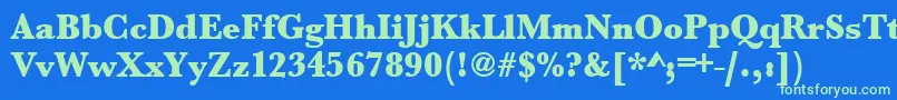 Urwbaskertultbolnar Font – Green Fonts on Blue Background