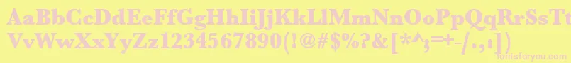 Urwbaskertultbolnar Font – Pink Fonts on Yellow Background