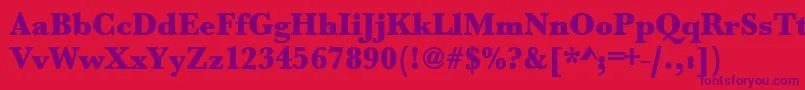 Urwbaskertultbolnar Font – Purple Fonts on Red Background