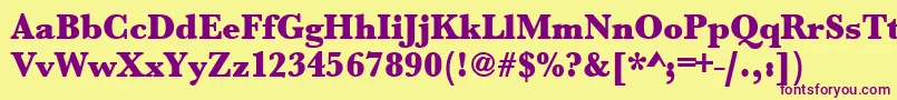 Urwbaskertultbolnar Font – Purple Fonts on Yellow Background