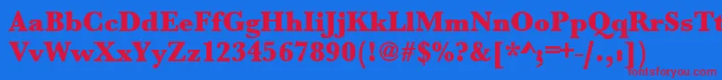 Шрифт Urwbaskertultbolnar – красные шрифты на синем фоне