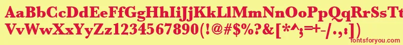 Urwbaskertultbolnar Font – Red Fonts on Yellow Background