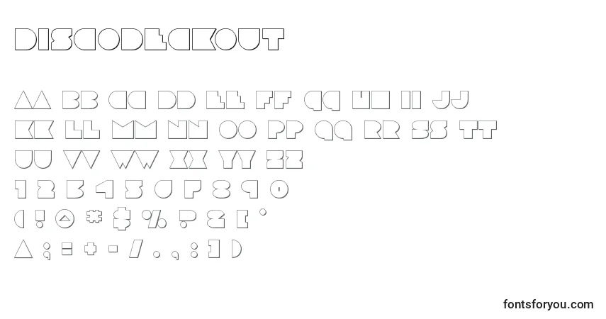 A fonte Discodeckout (125190) – alfabeto, números, caracteres especiais