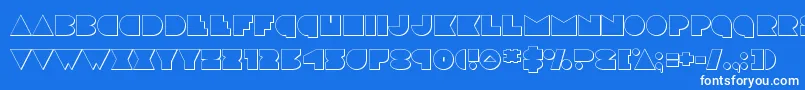 Fonte discodeckout – fontes brancas em um fundo azul