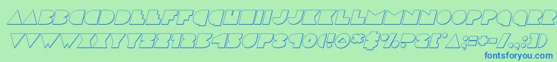 discodeckoutital Font – Blue Fonts on Green Background