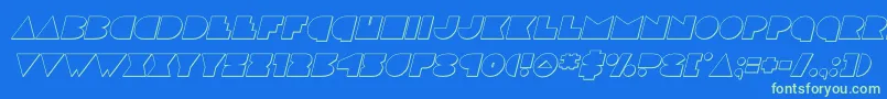 discodeckoutital Font – Green Fonts on Blue Background