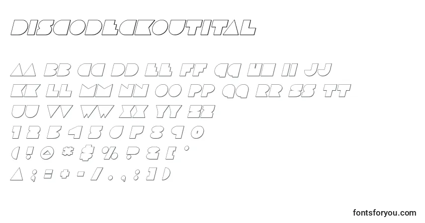 Discodeckoutital (125192)-fontti – aakkoset, numerot, erikoismerkit